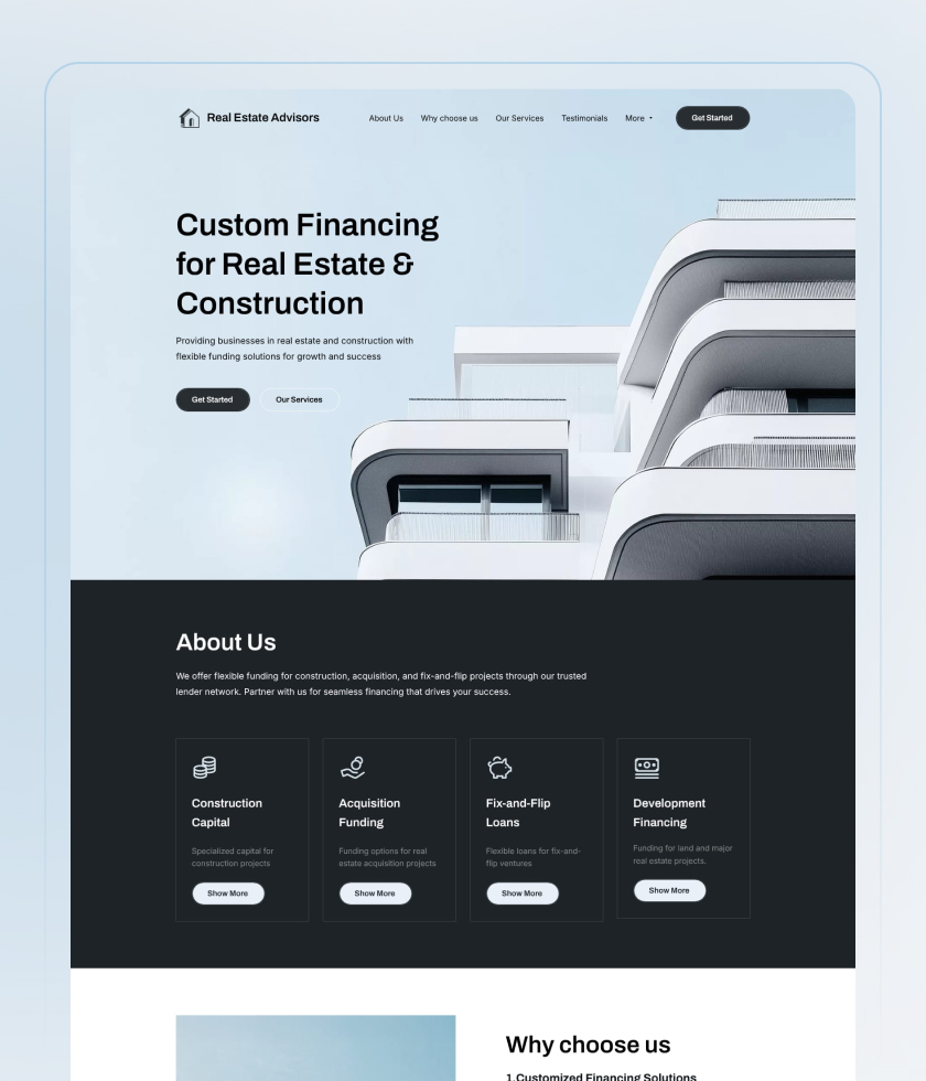 Blue website template 5