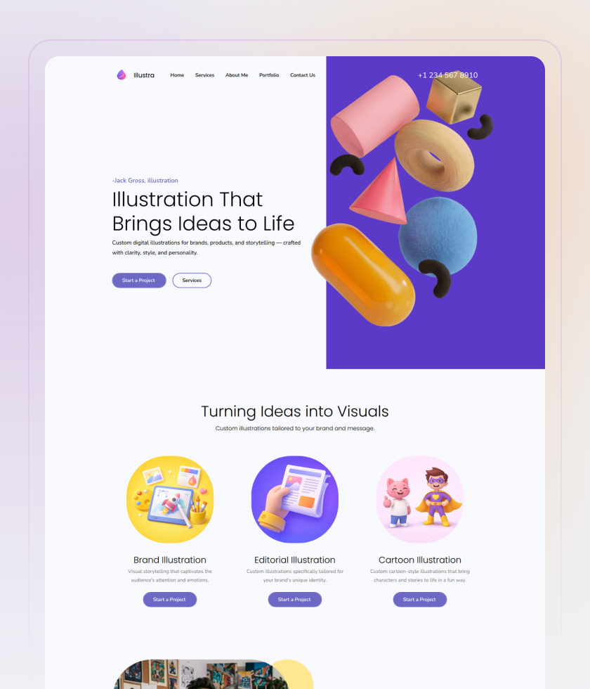 High-contrast website template 1