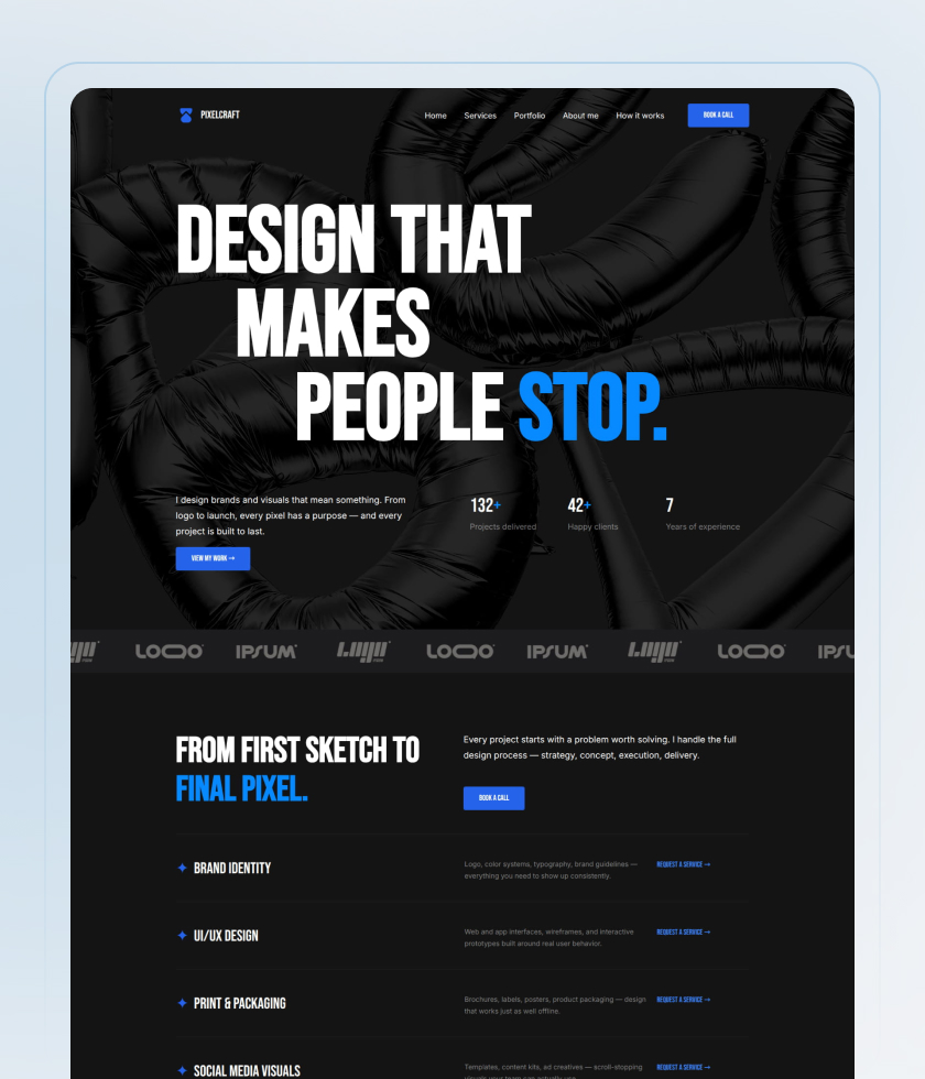 Typographic website template 1