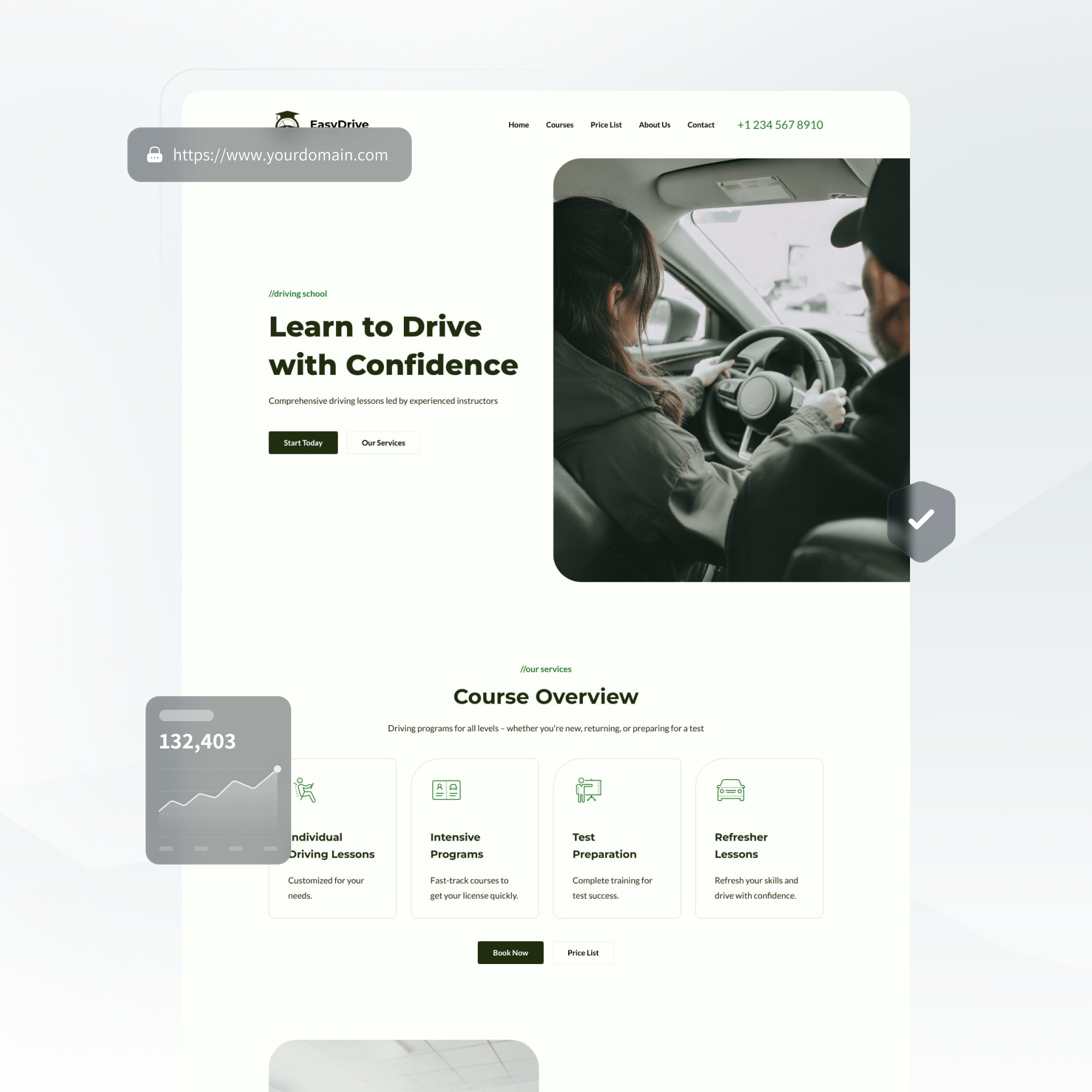 driving school website builder