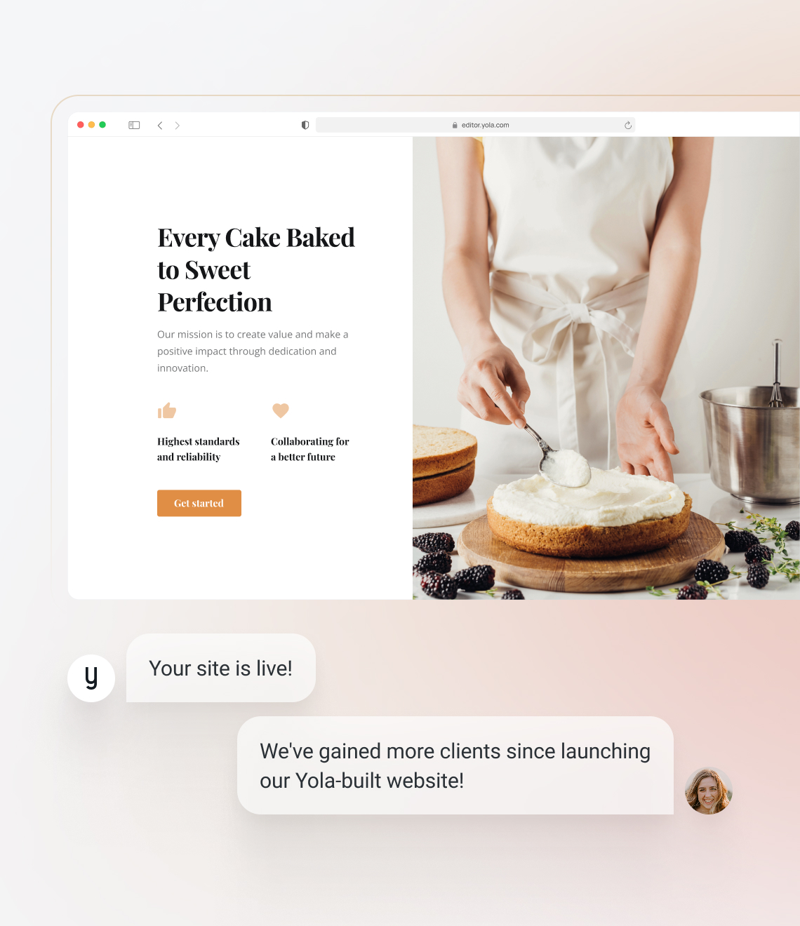 Create a site using a chocolate website template from Yola