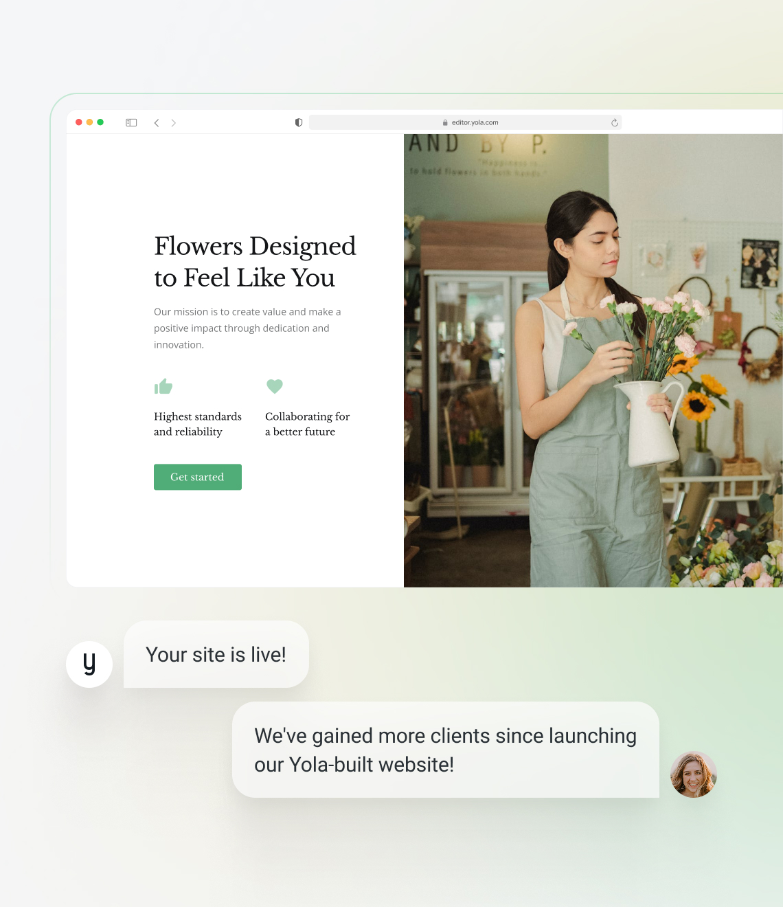 Create a site using a gradient website template