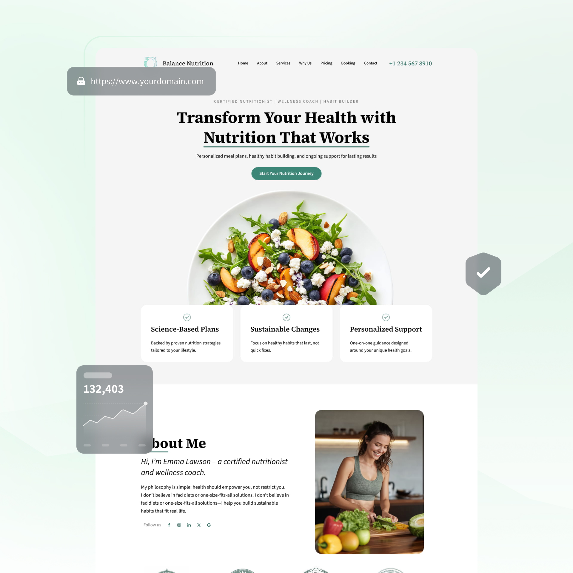 nutrition website builder