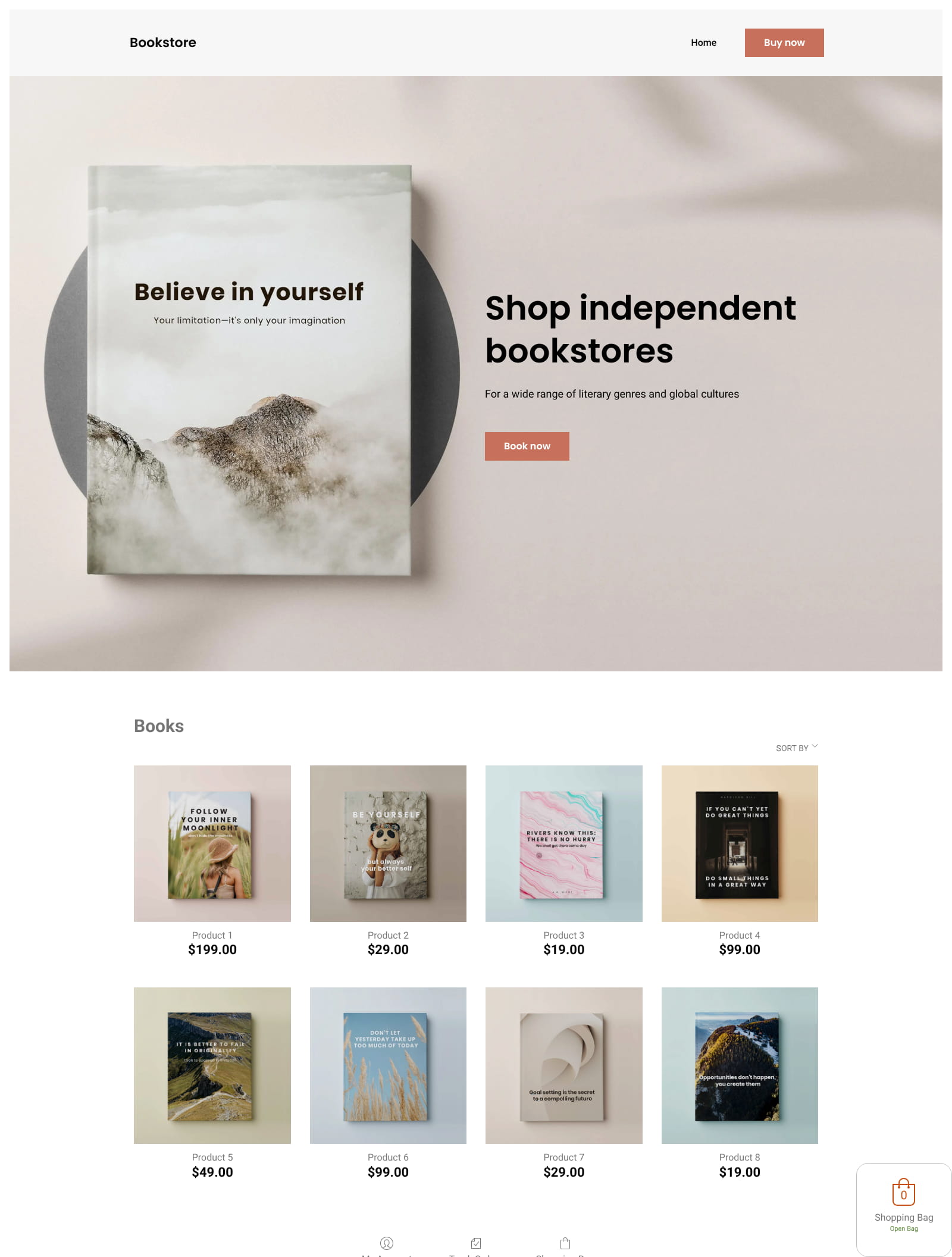 Aperçu du modèle de site web Bookstore
