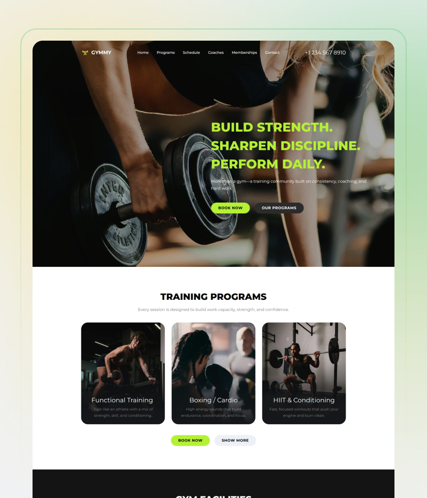 Black-and-white website template 7