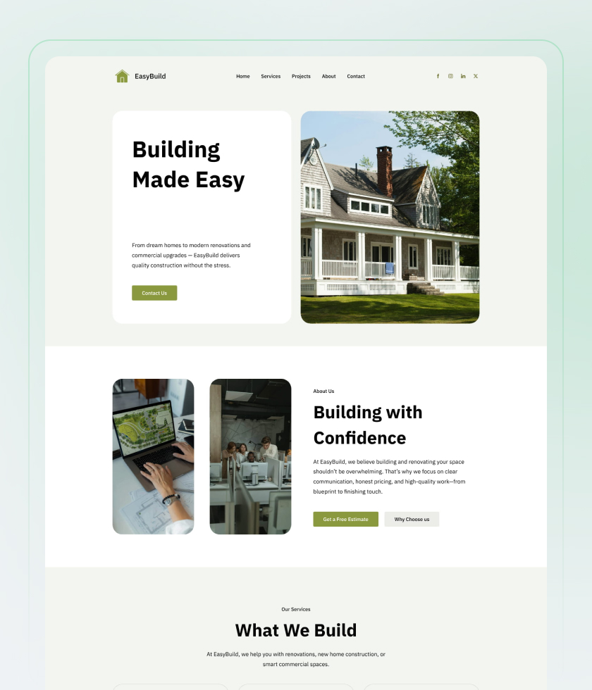 Vorschau der Website-Vorlage „Building Company“