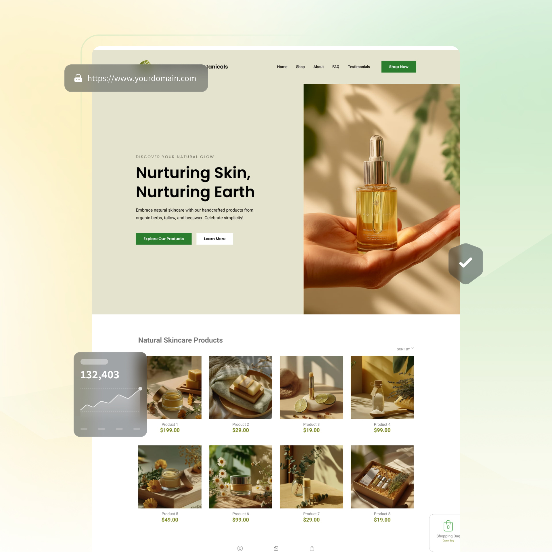 skincare website builder