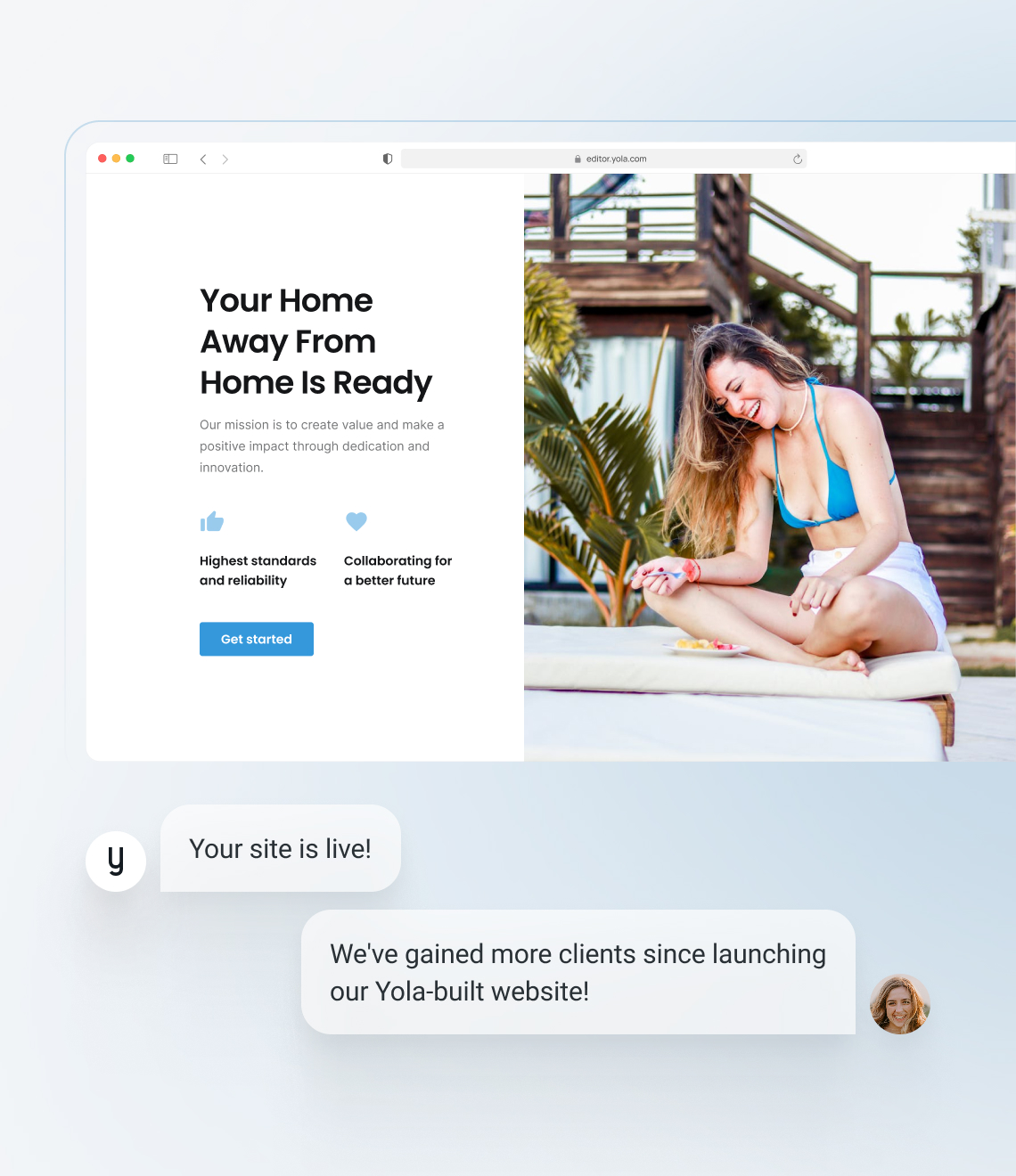 Create a site using a light website template