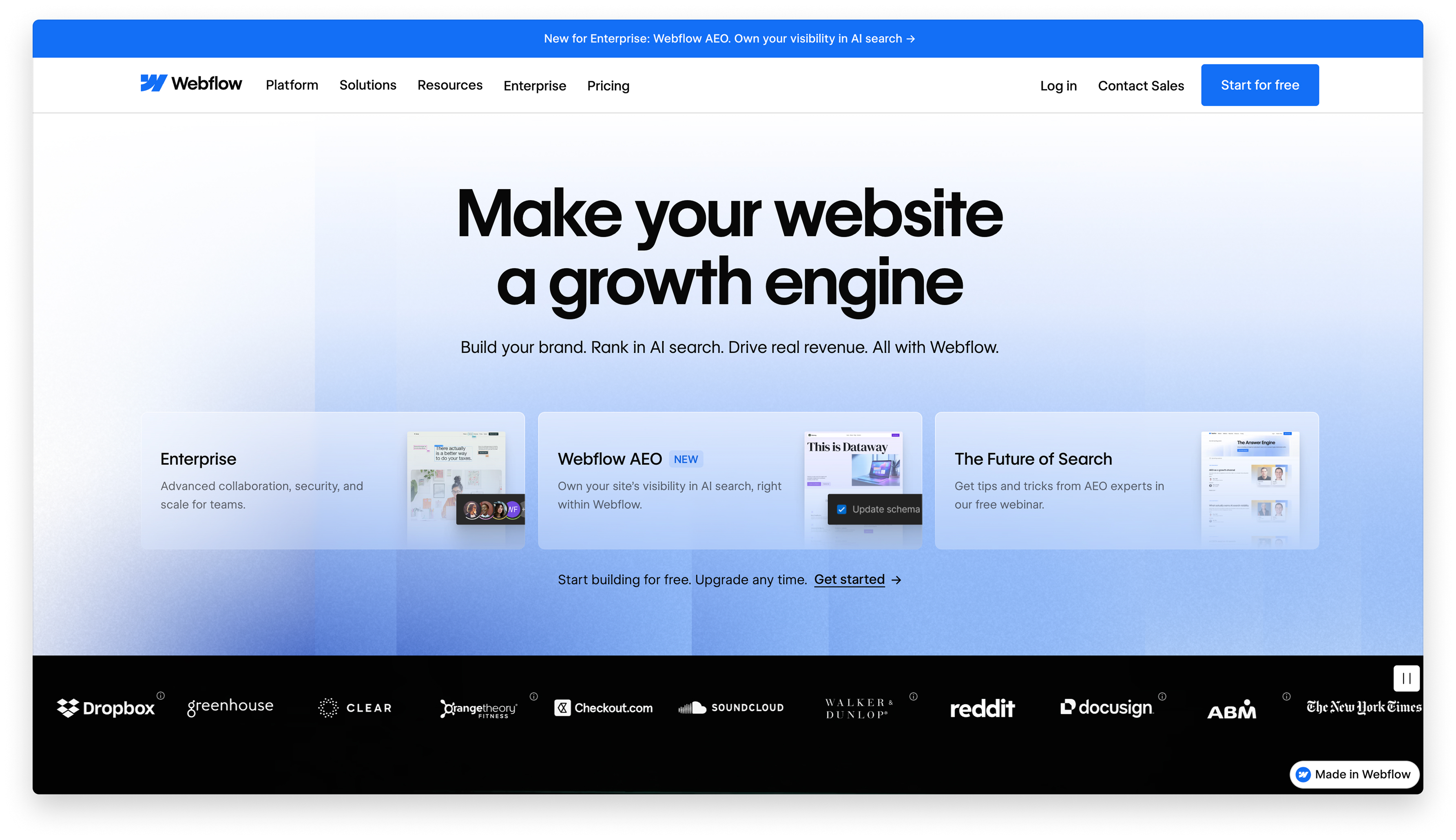 Webflow professional website builder