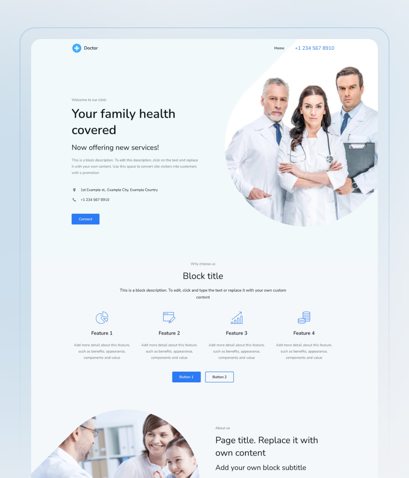 Vorschau der Website-Vorlage „Doctor“