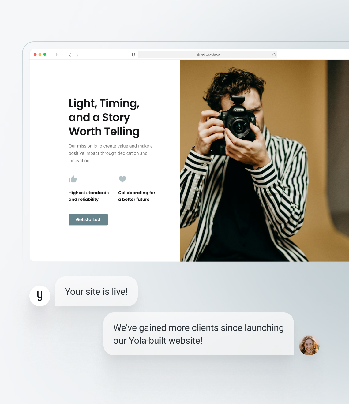 Create a site using a minimalistic website template