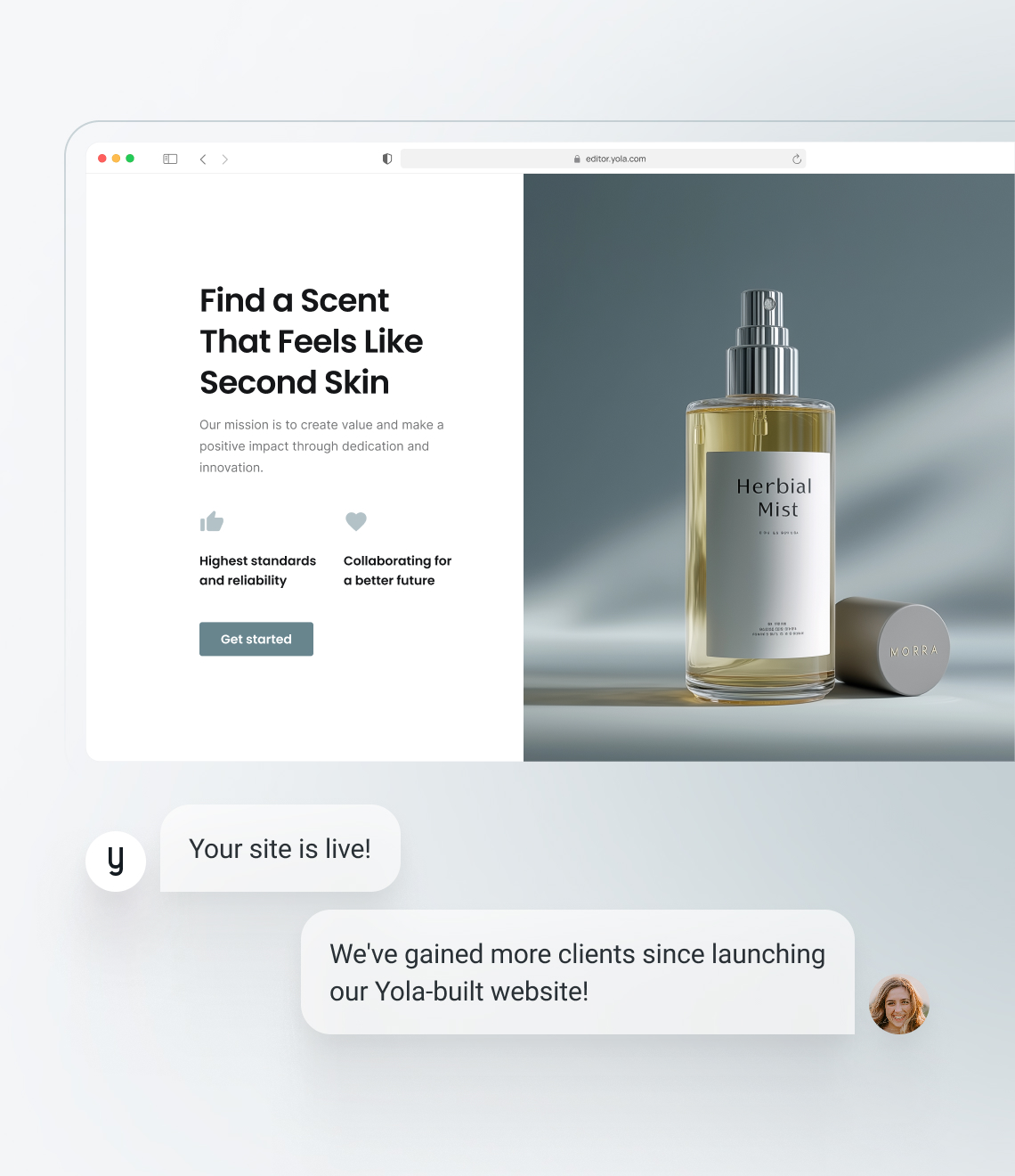 Make a website using a gray website template from Yola