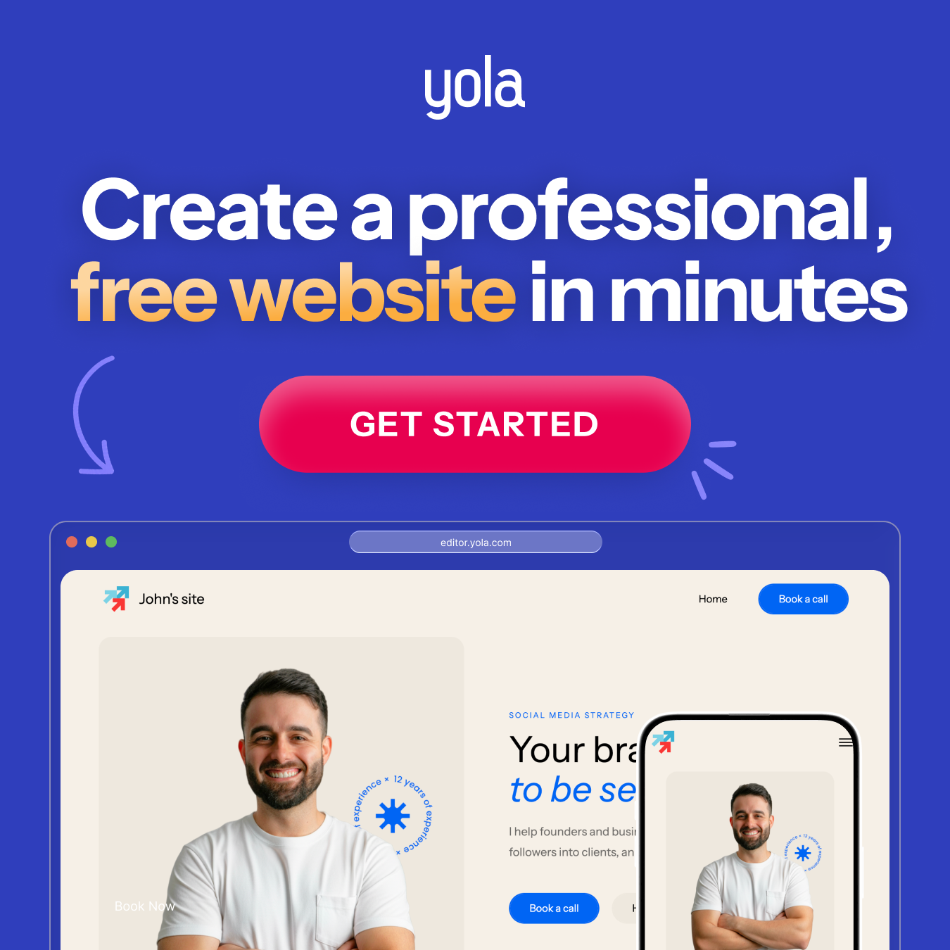 Build your site free with Yola