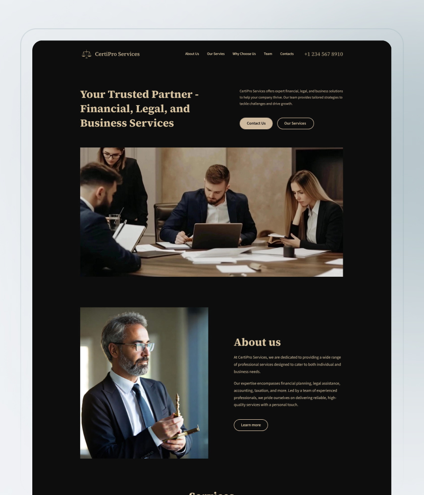 Classic website template 2