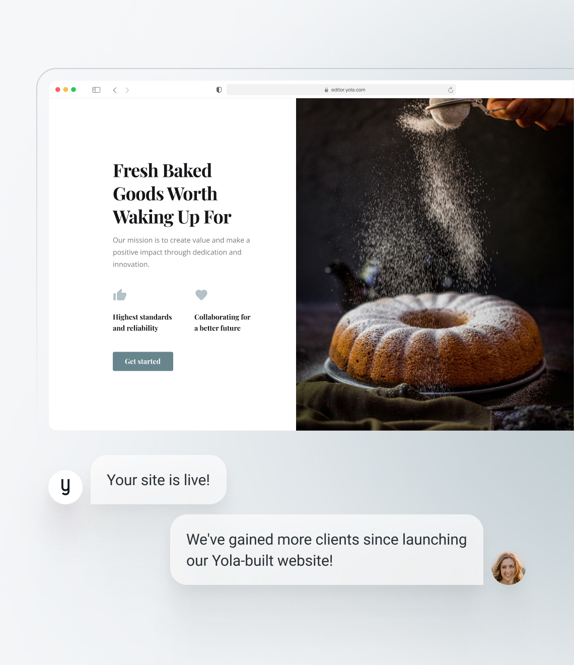 Create a site using a responsive website template from Yola