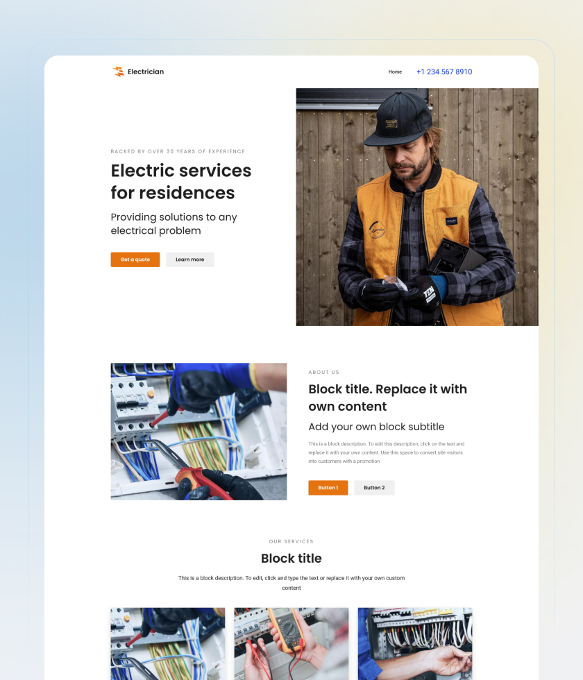 Prévia do template Electrician