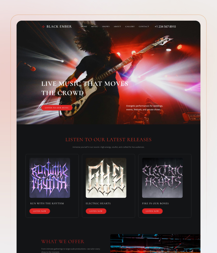 Dark website template 2