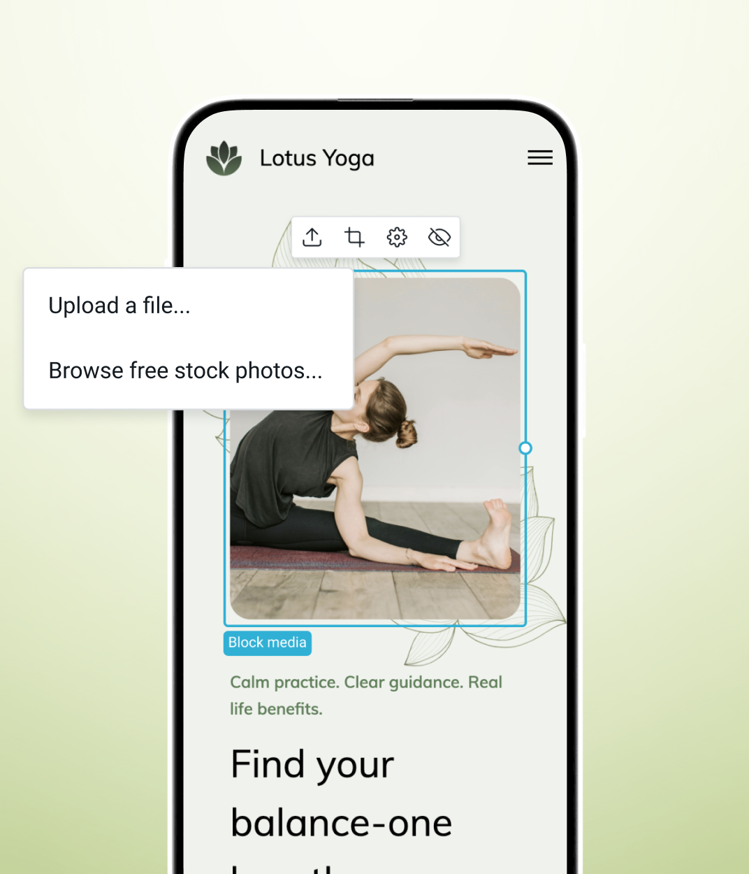 interface mobile du site