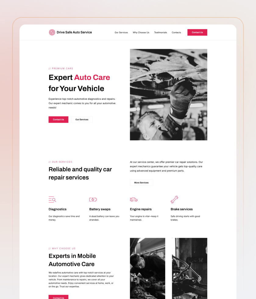 Monochrome website template 3