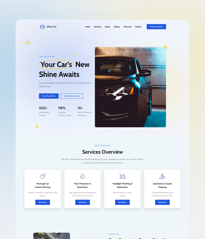 Blue website template 3