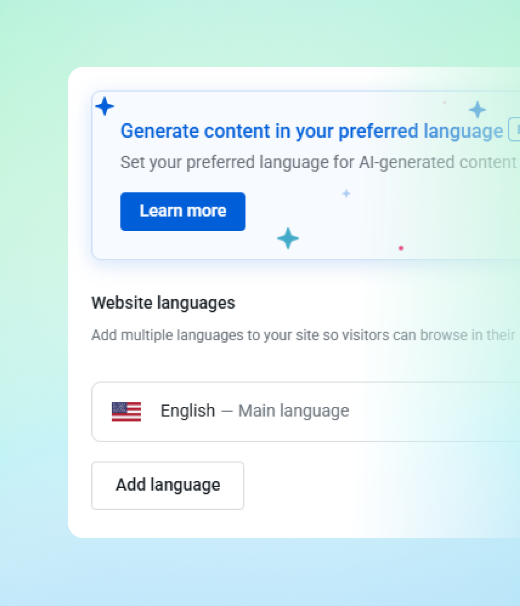 Add new languages in minutes