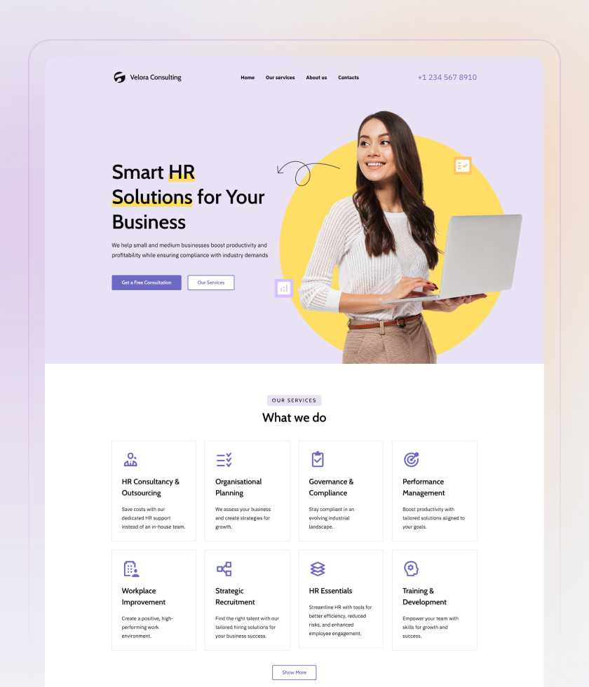 Purple website template 7