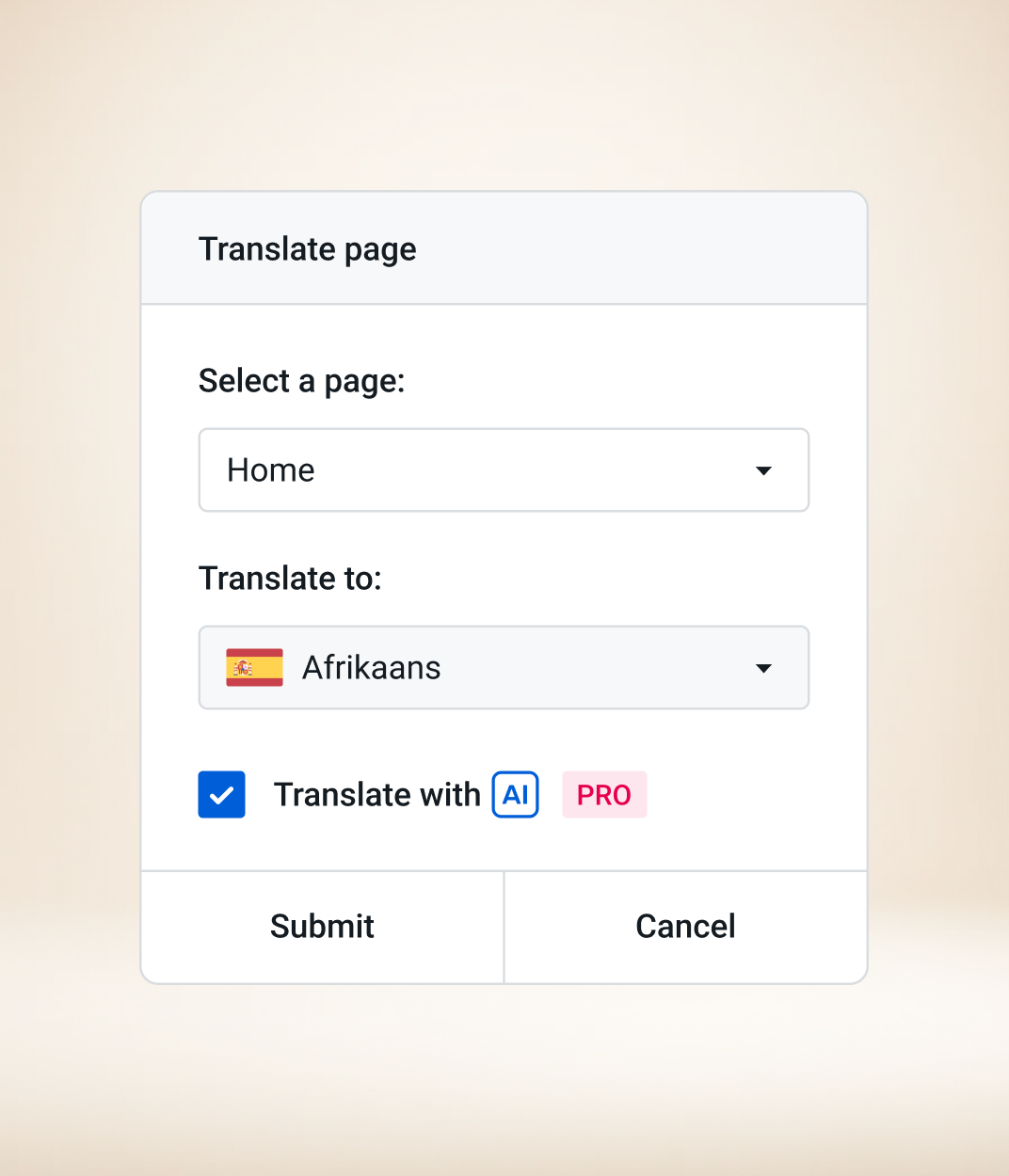 smart translation - Yola Sitebuilder