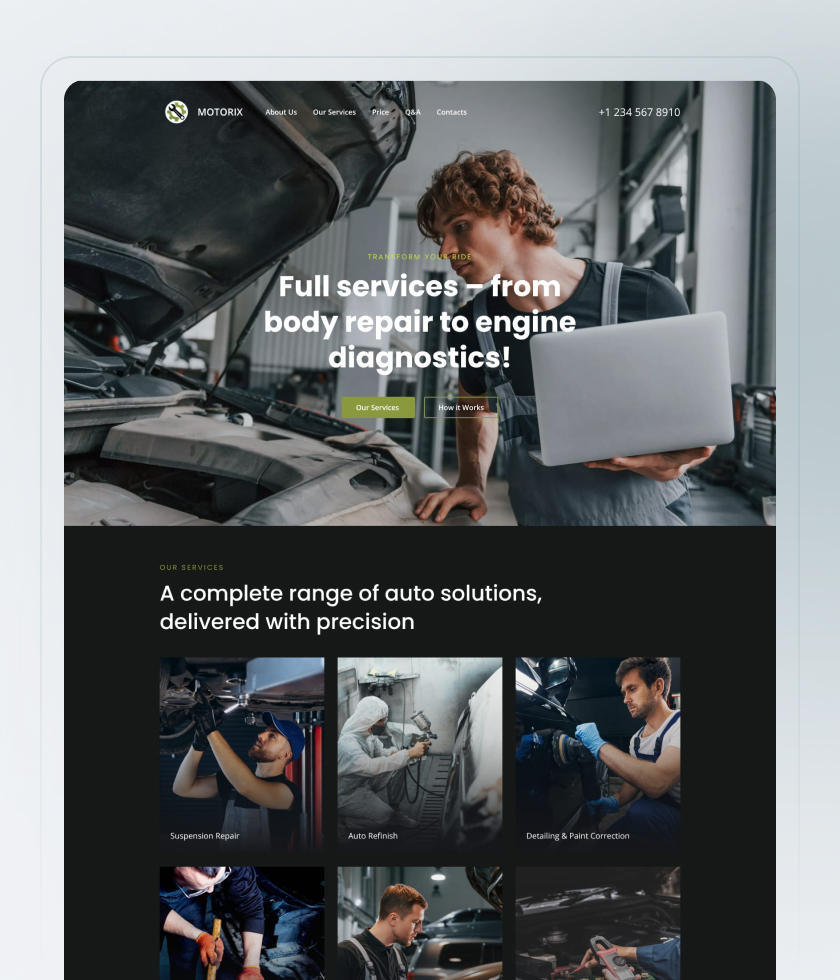 Black-and-white website template 6