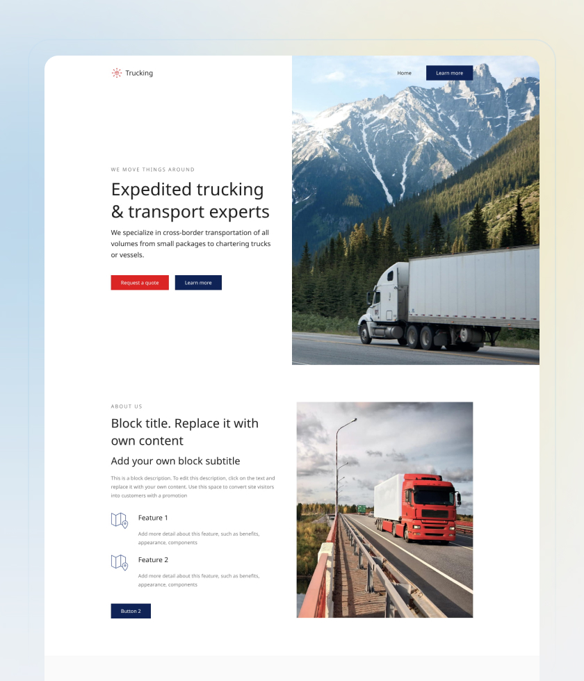 Prévia do template Trucking
