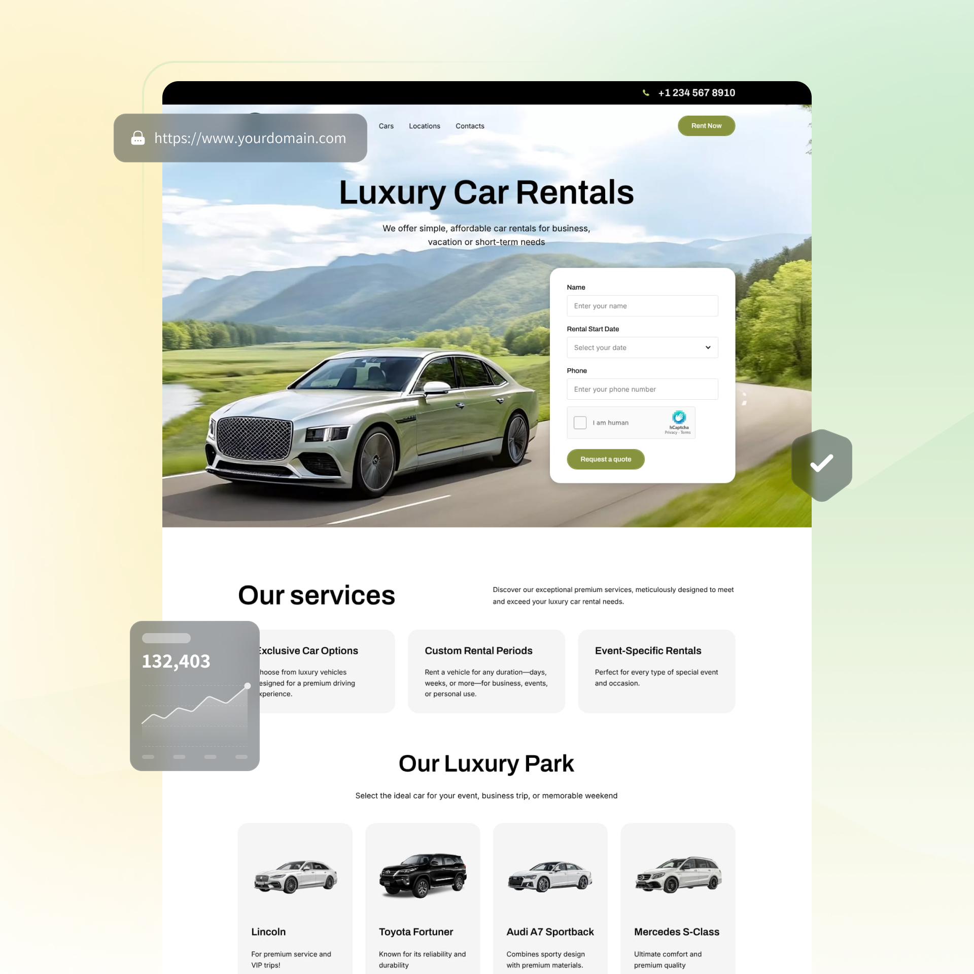 car rental website builder