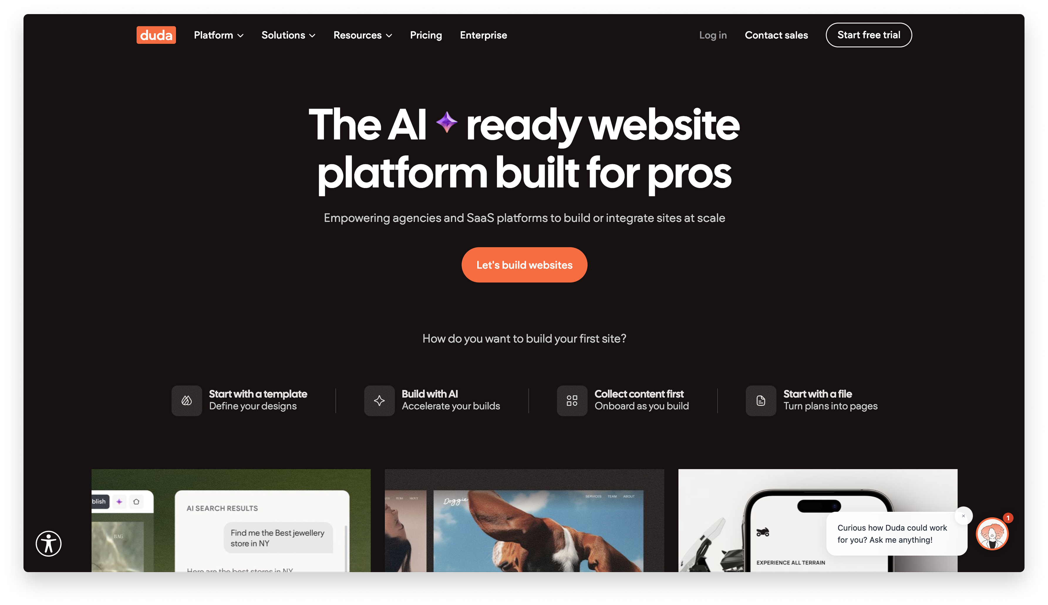 Duda website builder for roofing companies