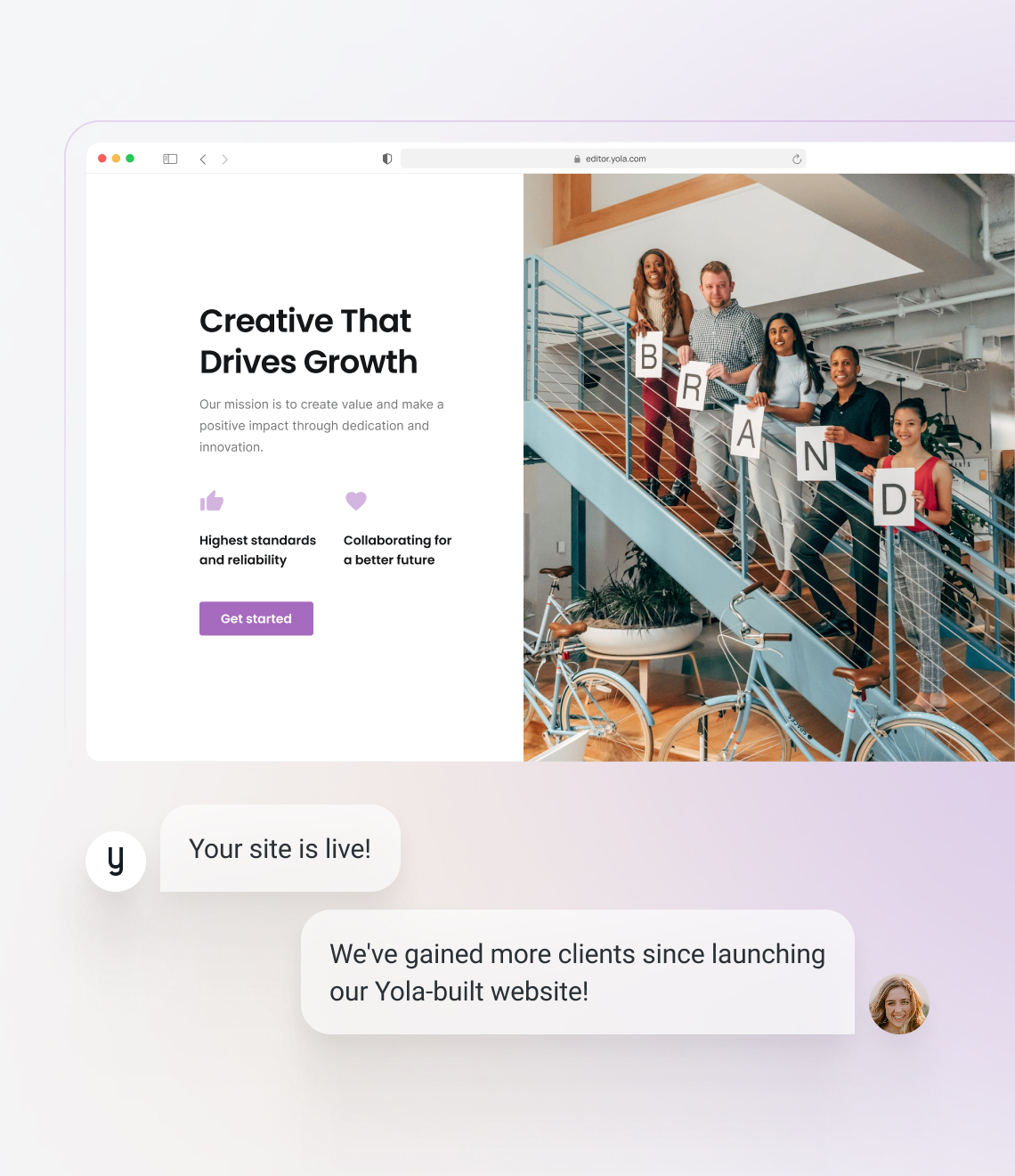 Launch a website using a vibrant website template