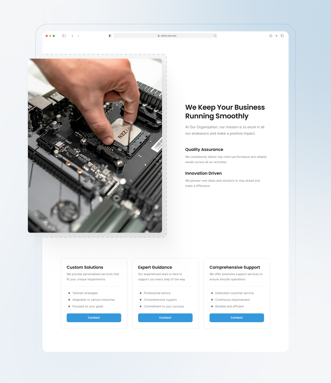 How to build a software company site