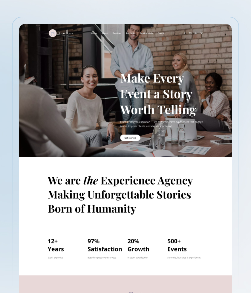 Typographic website template 2