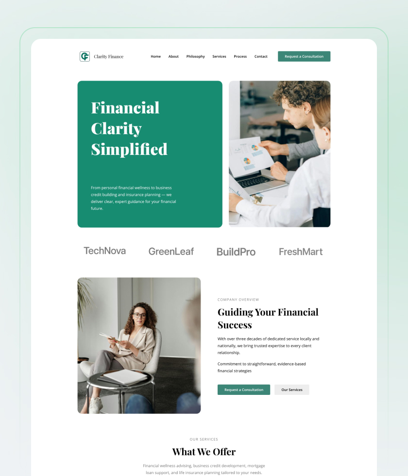 Prévia do template Financial Consulting Company