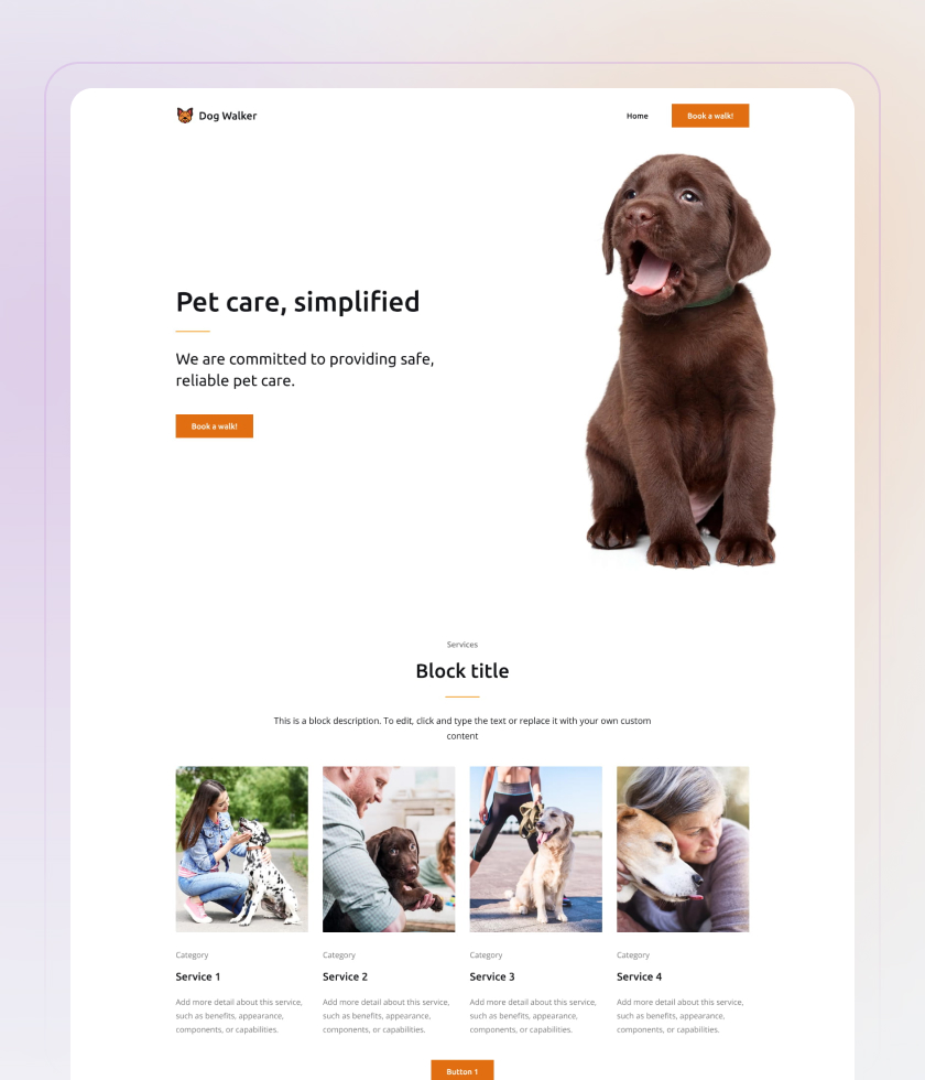 Vorschau der Website-Vorlage „Dog Walker“