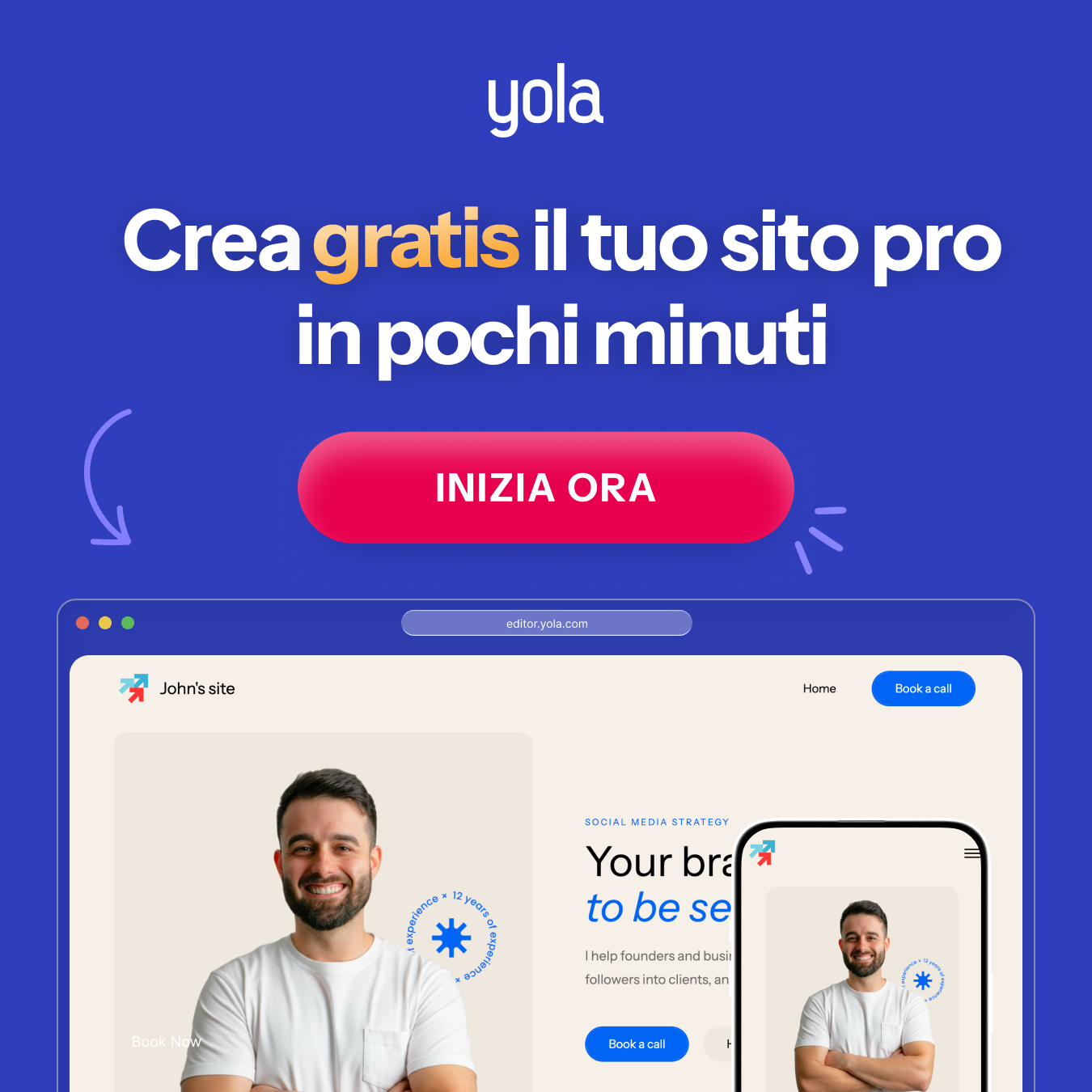 Crea il tuo sito gratis con Yola