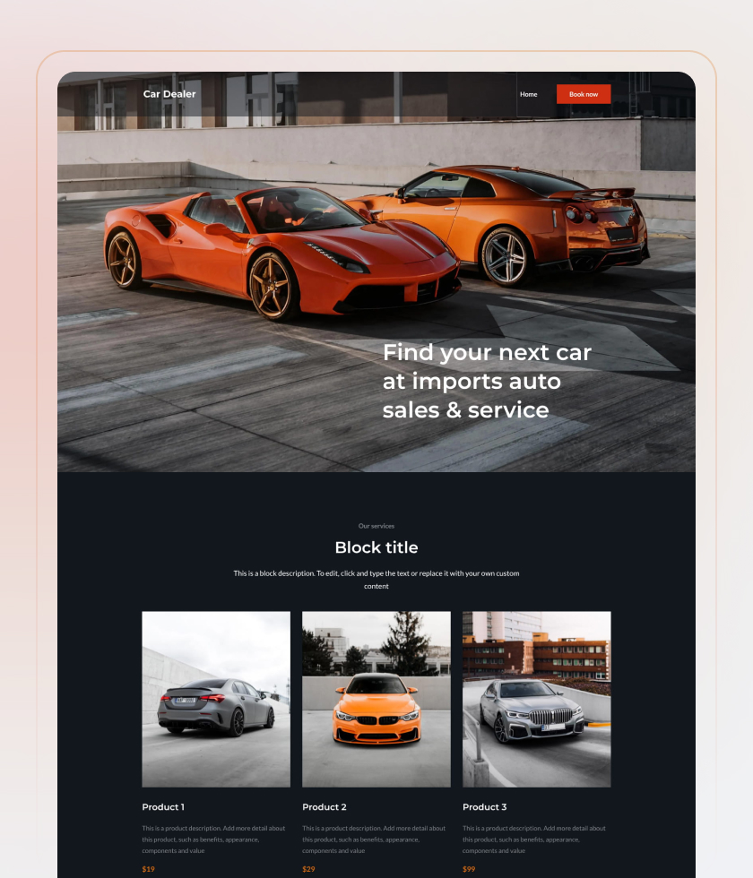 Vorschau der Website-Vorlage „Car Dealer“