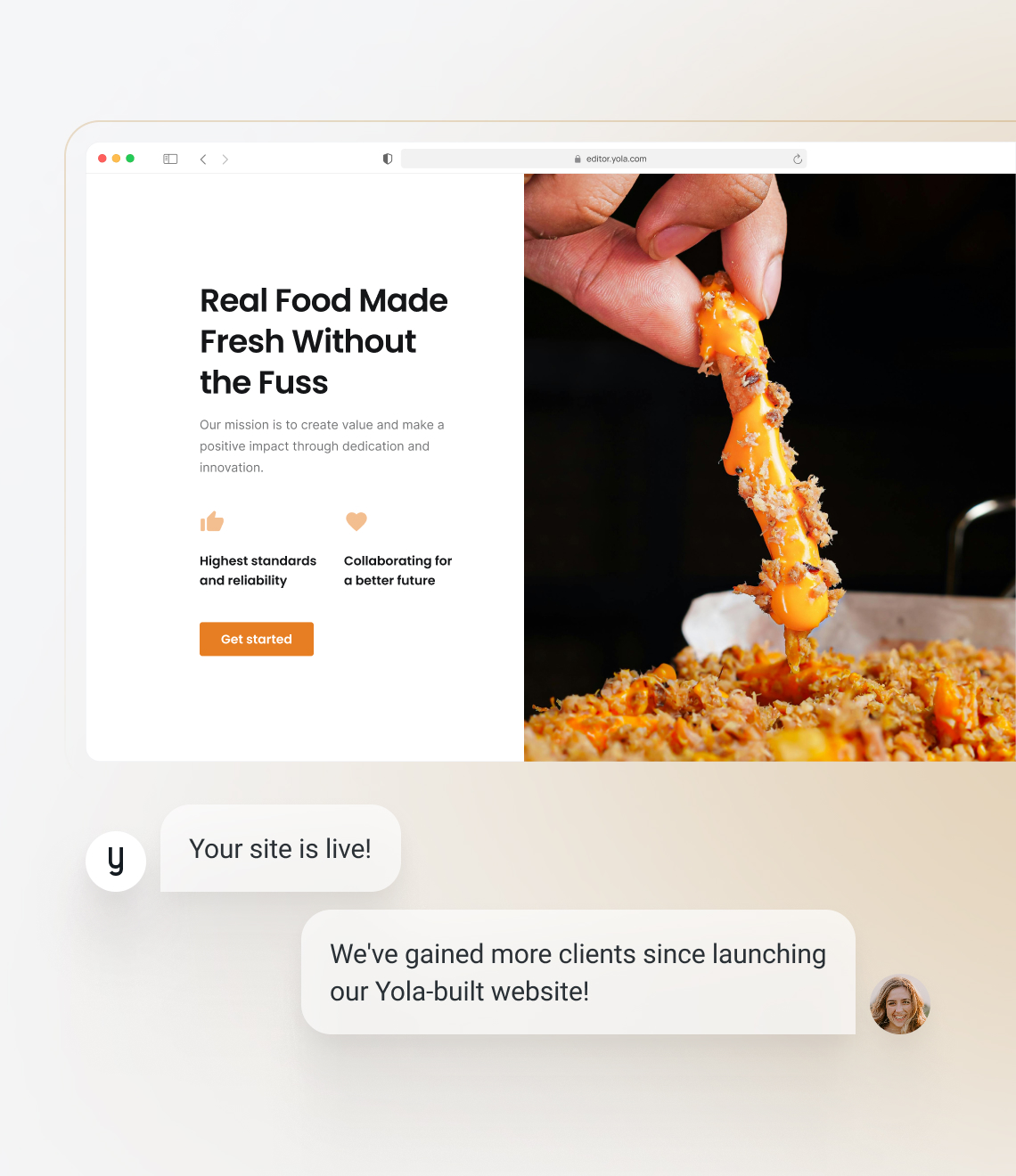 Launch a website using a yellow website template