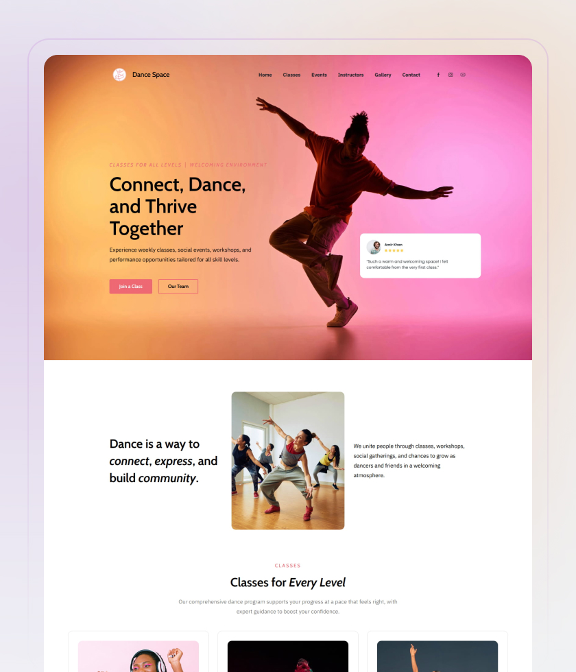 Gradient website template 3