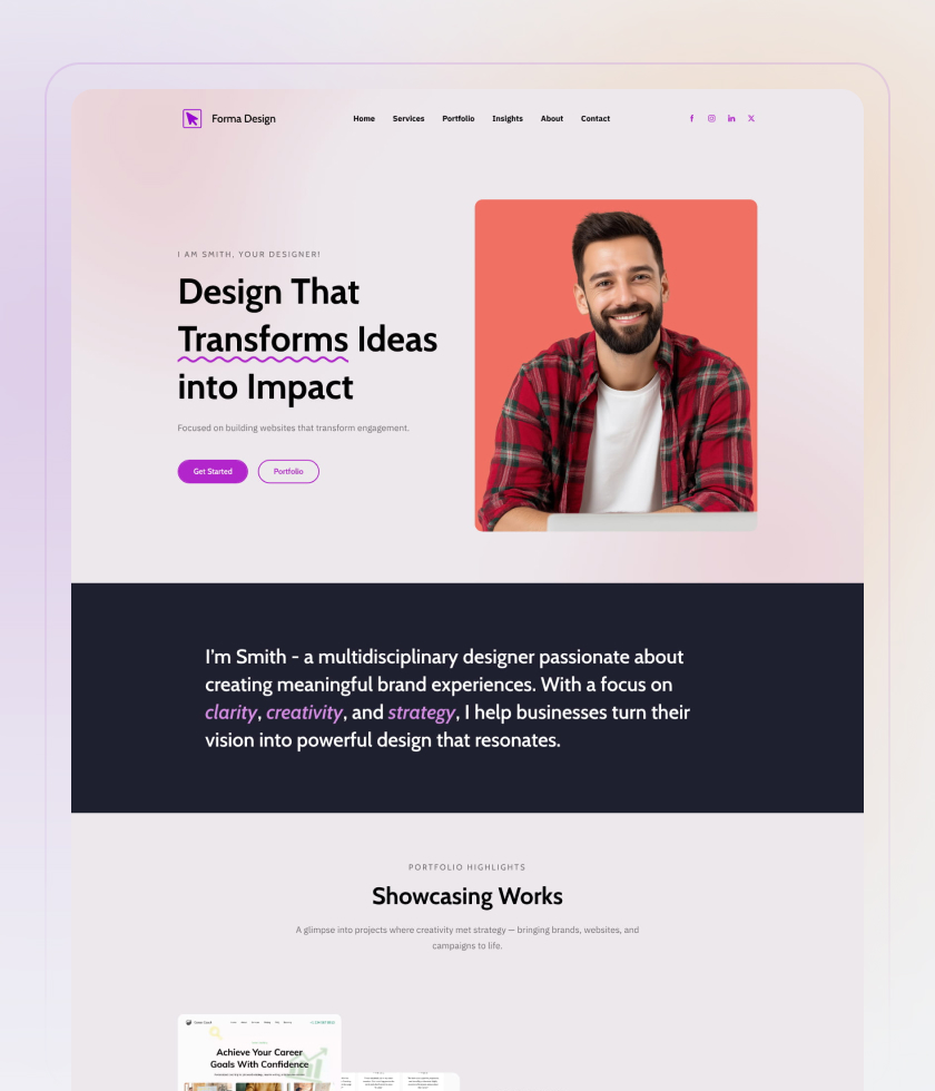 Pink website template 4