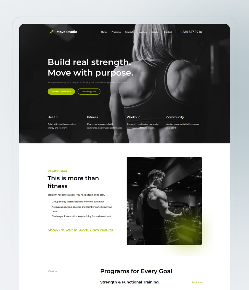 Black-and-white website template 3