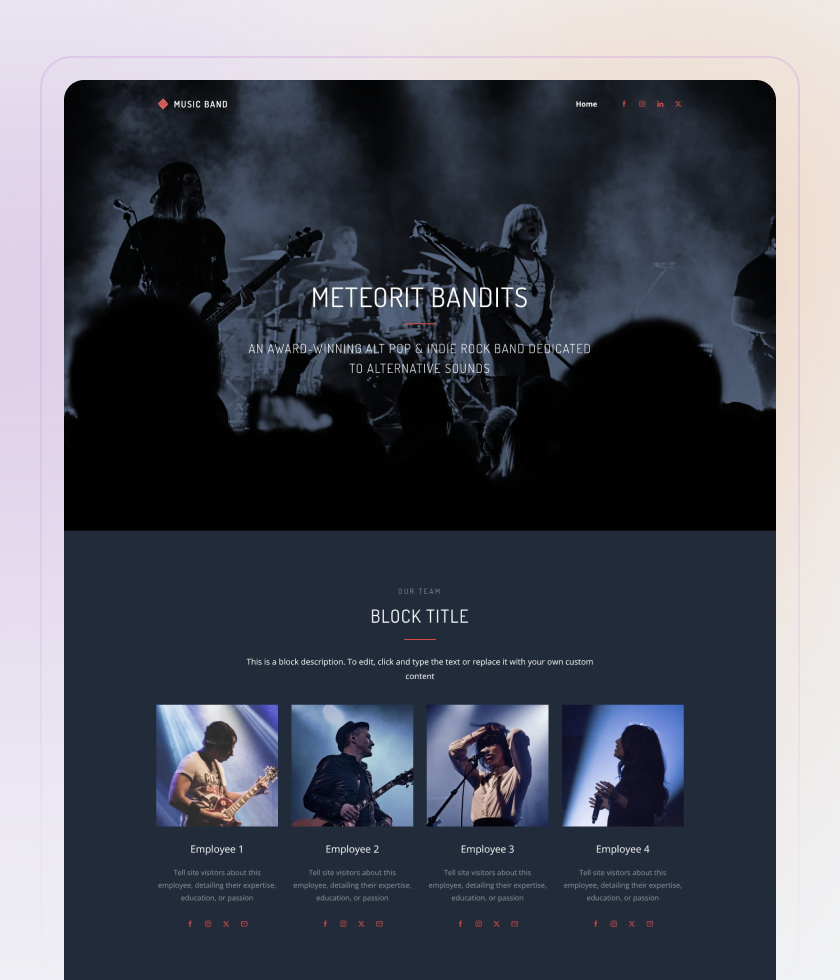 Vorschau der Website-Vorlage „Music Band“