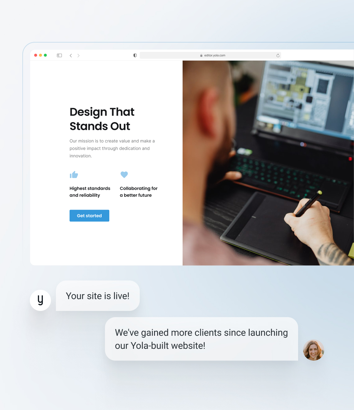 Launch a website using a sophisticated website template