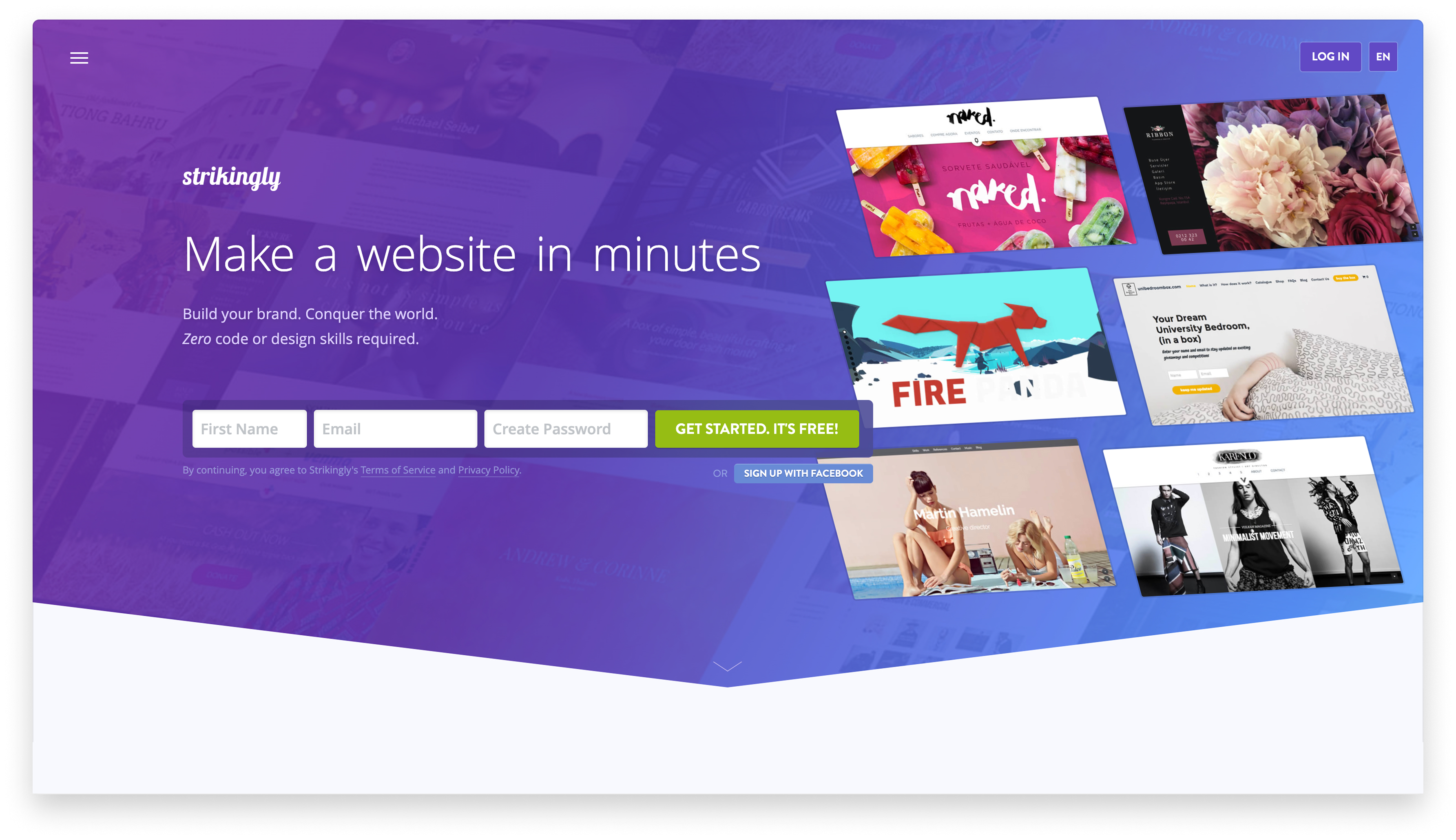 Strikingly simple website builder