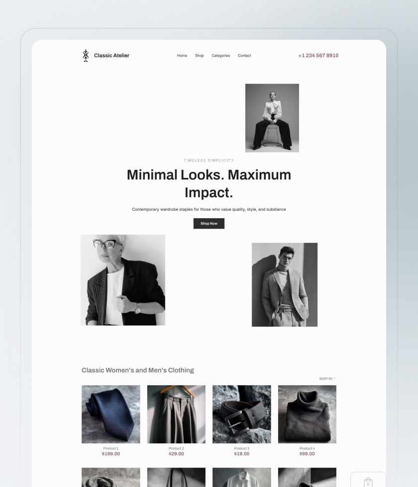 Monochrome website template 1