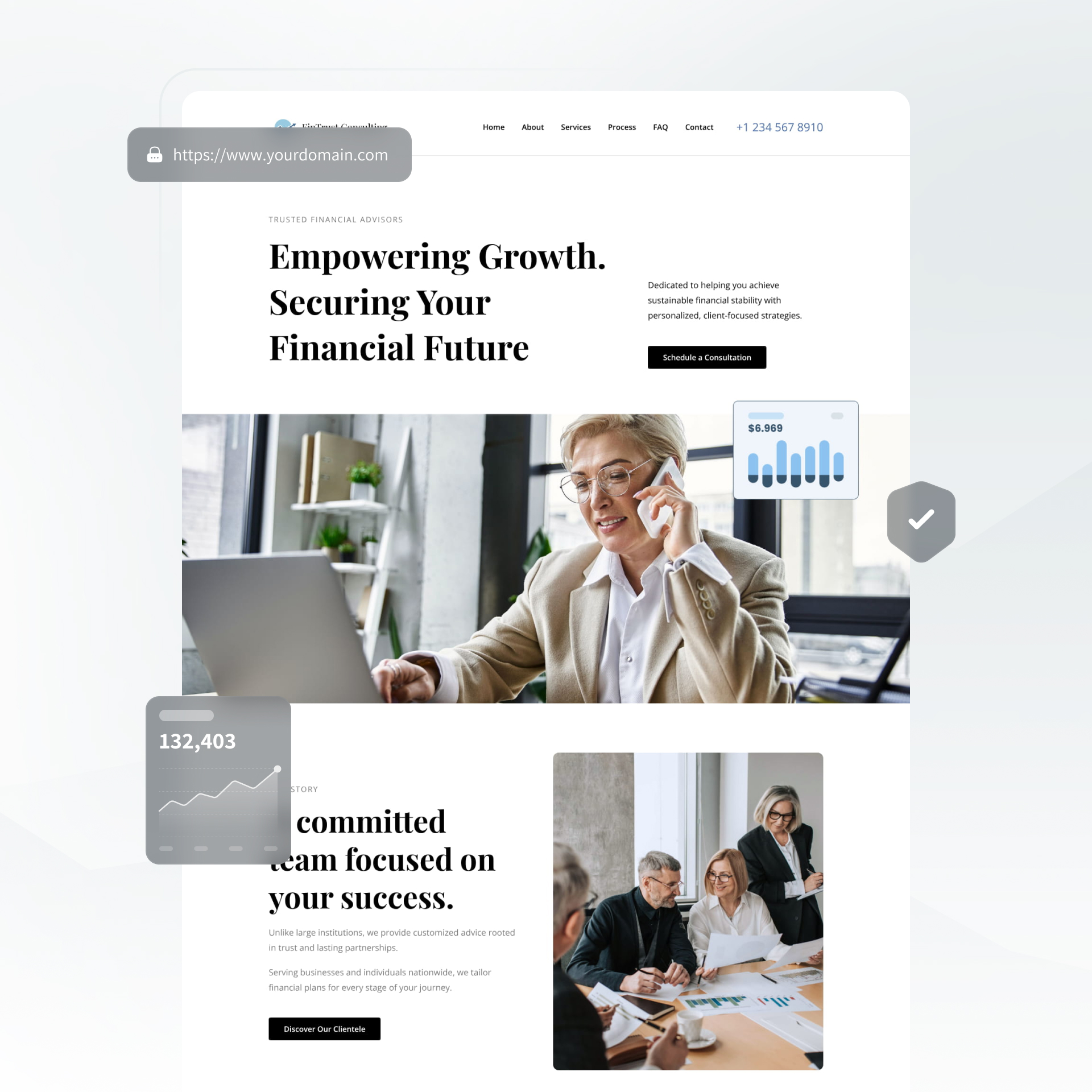 financial website builder