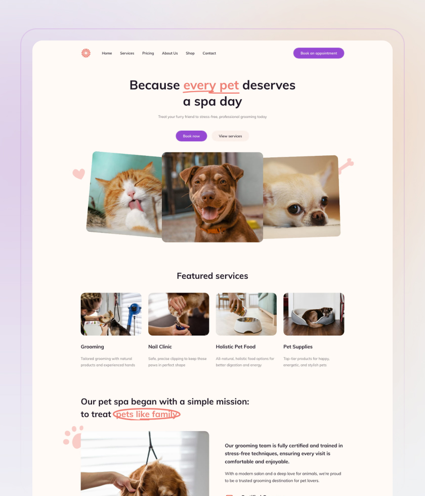 Purple website template 2