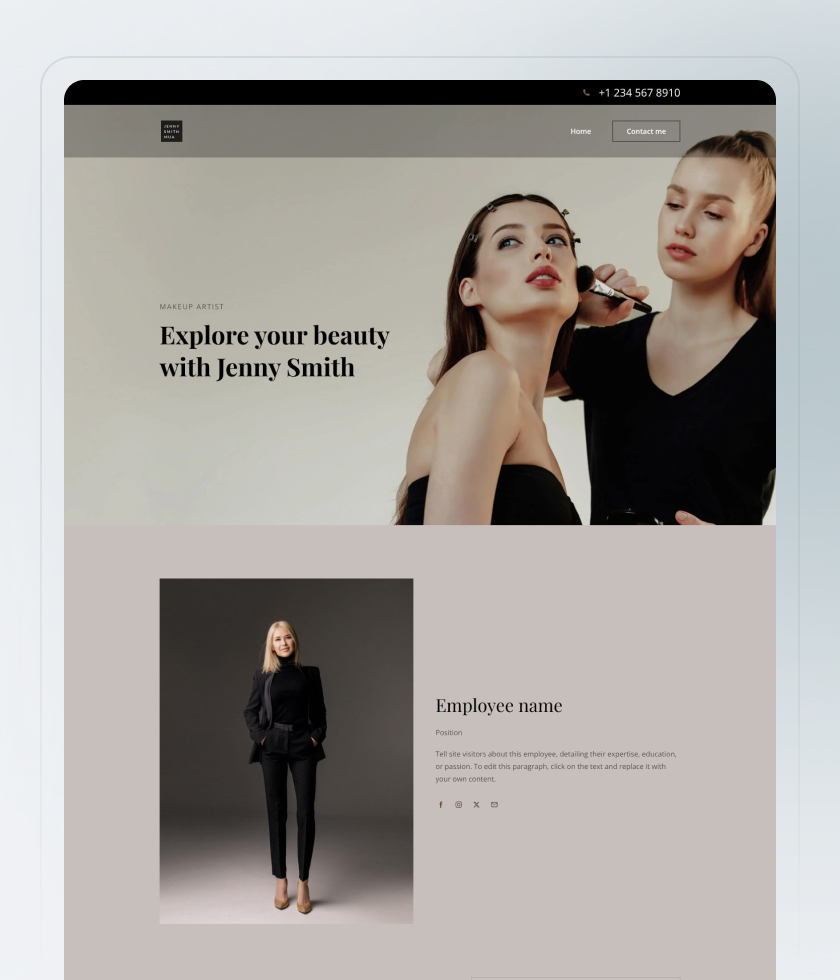 Vorschau der Website-Vorlage „Makeup Artist“
