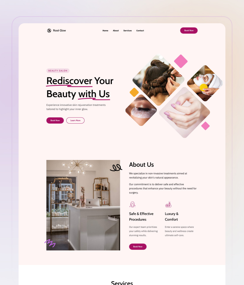 Pink website template 3